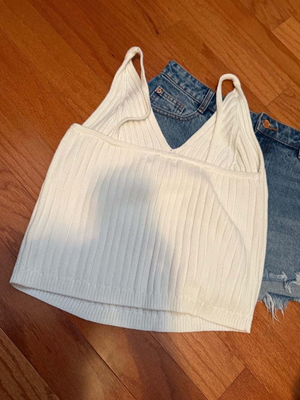 Express White Ribbed Cami - Picture 4 of 4